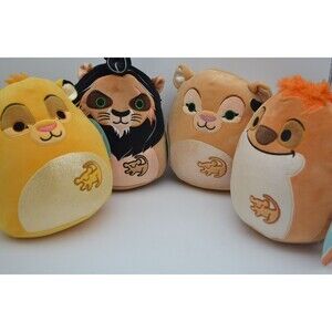 Lot of 4 Squishmallows: Lion King - Scar, Simba, Nala, and Timon 8" NWT Jazwares